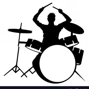 300x300 Photostock Vector Black Simple Silhouette Of The Drum Set Icon