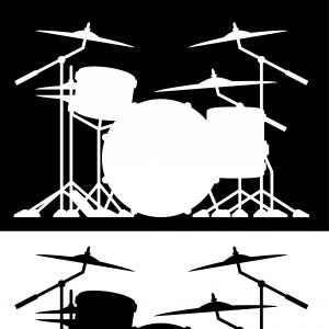 300x300 Drum Kit Silhouette Set Vector Hoodamathrun