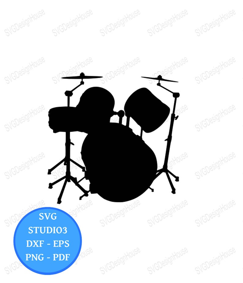 Drum Set Silhouette Vector at Vectorified.com | Collection of Drum Set ...