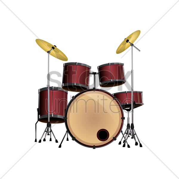 Drum Set Vector Image 600x600 Drum Set Vector Image