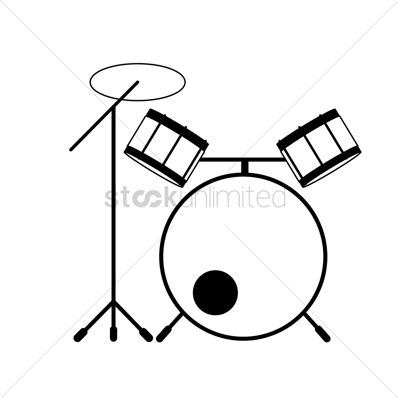 Drum Set Vector Image 1300x1300 Drum Set Vector Image