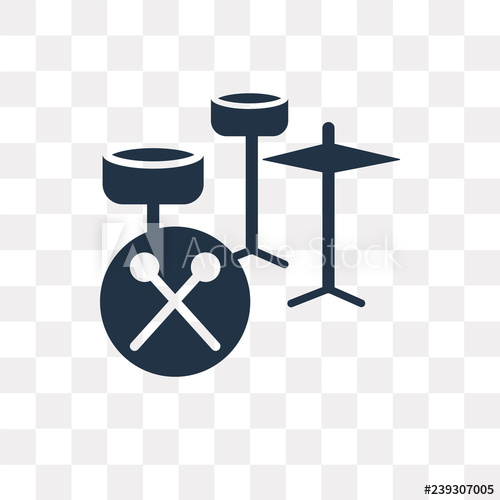 500x500 Drum Set Vector Icon Isolated On Transparent Background, Drum Set