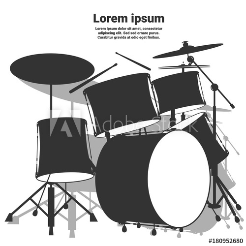 Drum Set Vector Illustration 500x500 Drum Set Vector Illustration