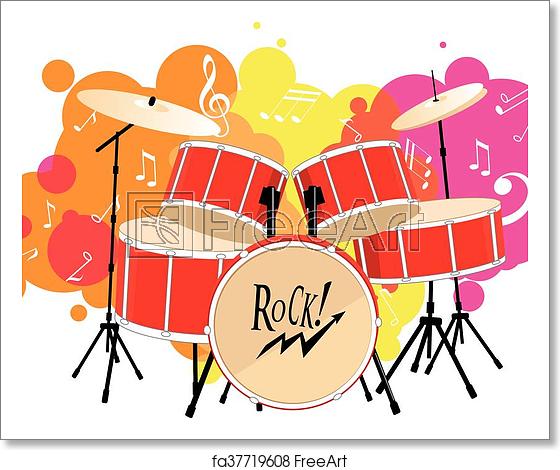 Free Art Print Of Drum Set Decorative Graphic Vector Illustration 560x470 Free Art Print Of Drum Set Decorative Graphic Vector Illustration