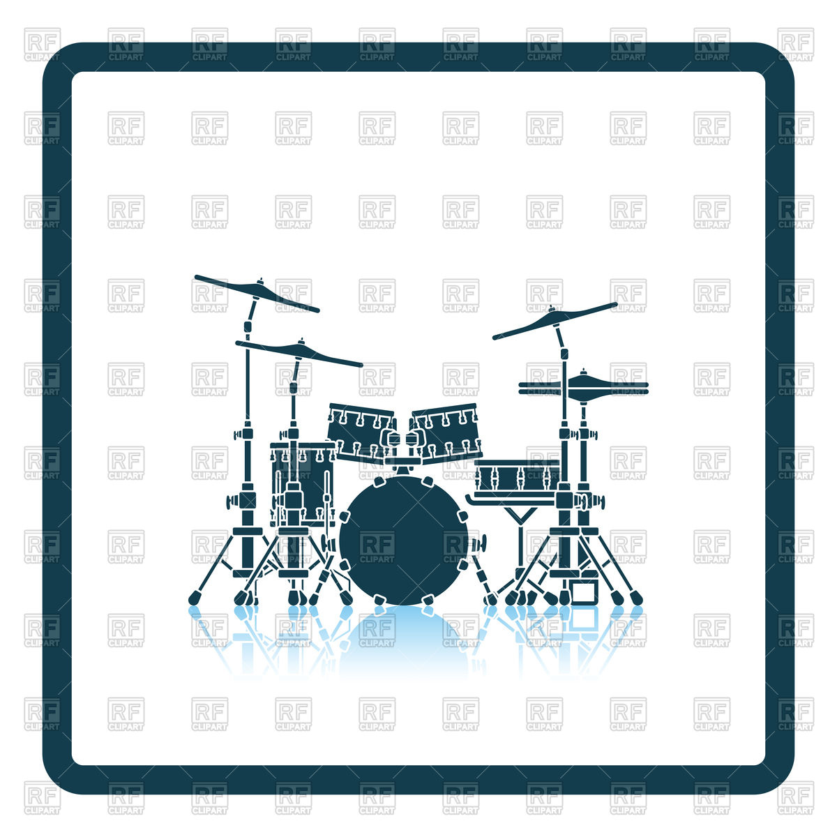 Shadow Reflection Design Of Drum Set Icon Vector Image Of Music 1200x1200 Shadow Reflection Design Of Drum Set Icon Vector Image Of Music