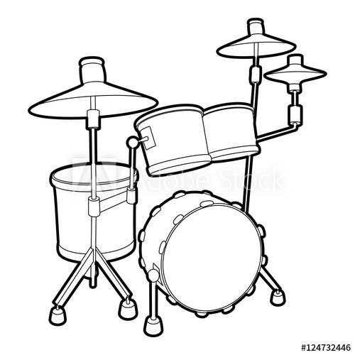 500x500 Drum Icon Outline Isometric Illustration Of Drum Vector Icon