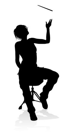 Drummer Silhouette Vector