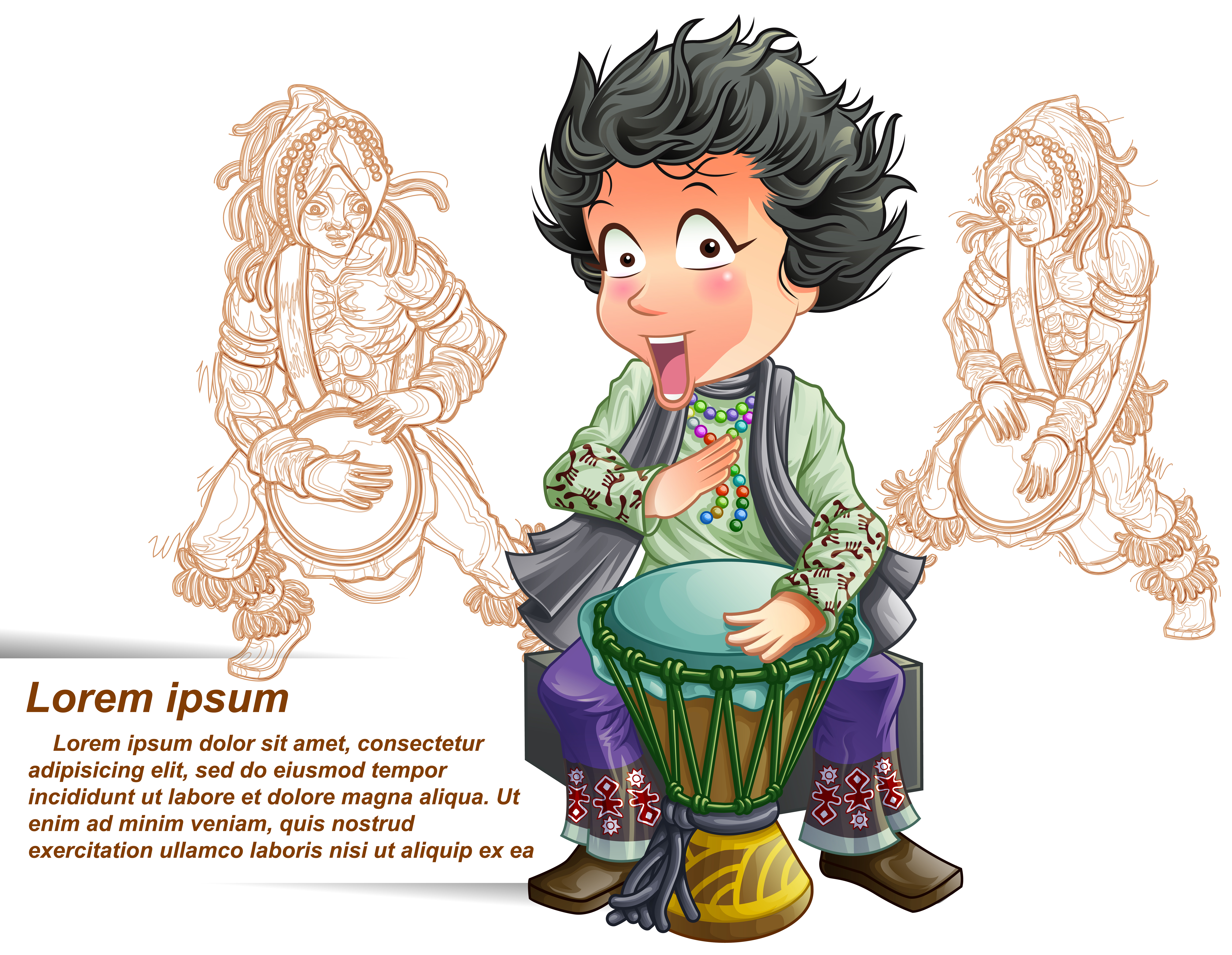 8000x6198 Drummer Free Vector Art