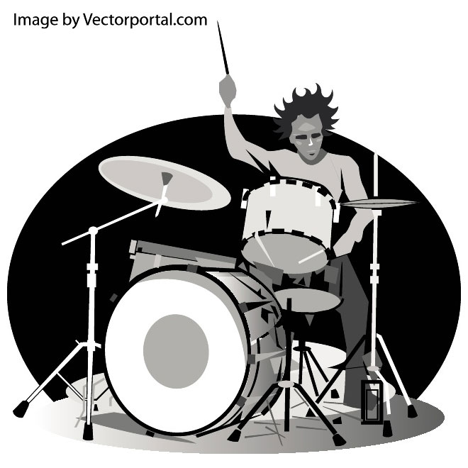 660x660 Drummer Illustration Free Vector