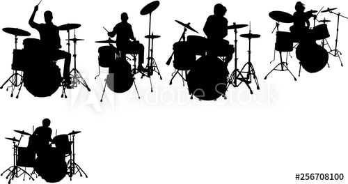 500x264 Drummer Silhouette Shape Vector