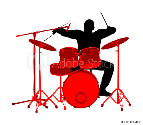500x438 Drummer Player Vector Silhouette Rock And Roll Band Artist Vector
