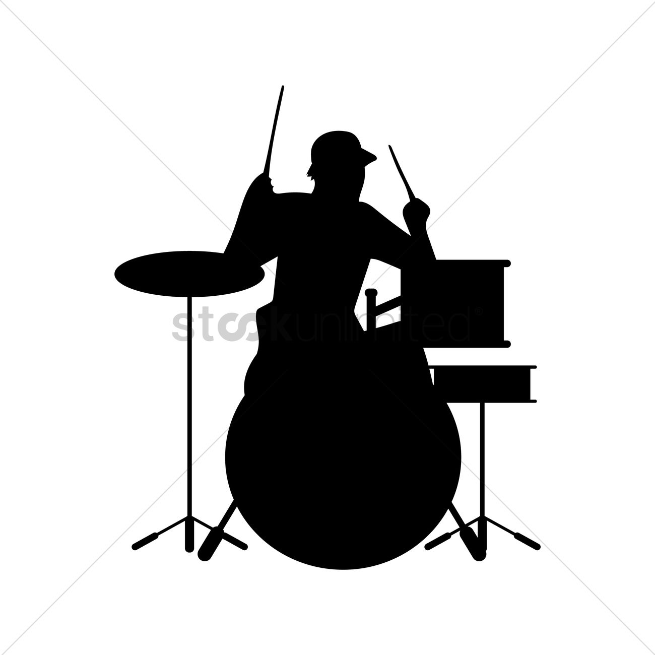 1300x1300 Man Playing Drums Vector Image