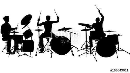 500x282 Set Of Drummer Silhouette Stock Image And Royalty Free Vector