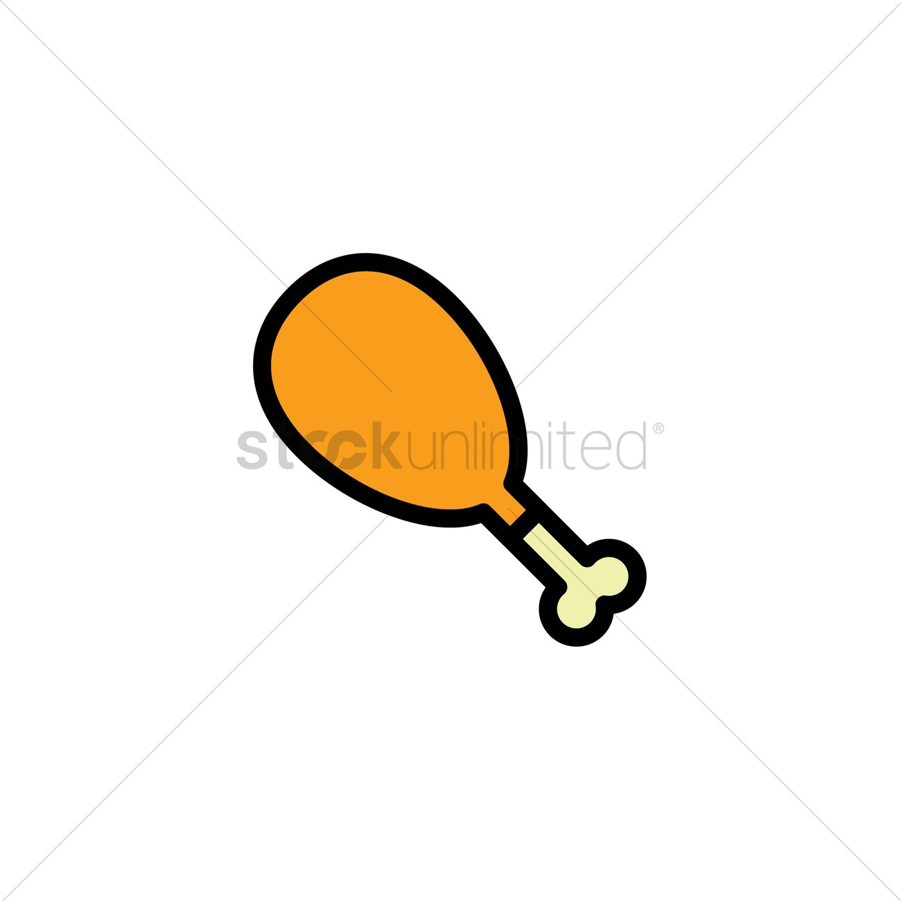 1300x1300 Free Chicken Drumstick Vector Image