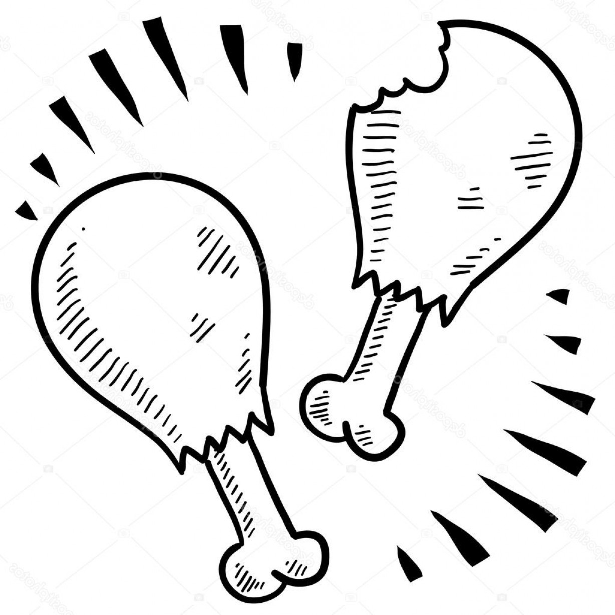 1228x1228 Stock Illustration Chicken Or Turkey Drumstick Vector Soidergi