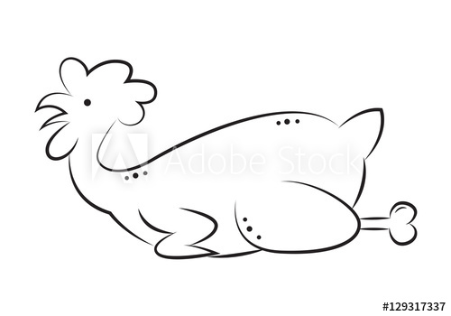 500x350 Icon Chicken Drumstick, Vector