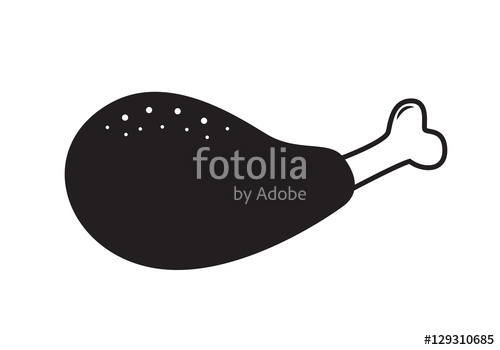 500x350 Icon Chicken Drumstick, Vector Stock Image And Royalty Free