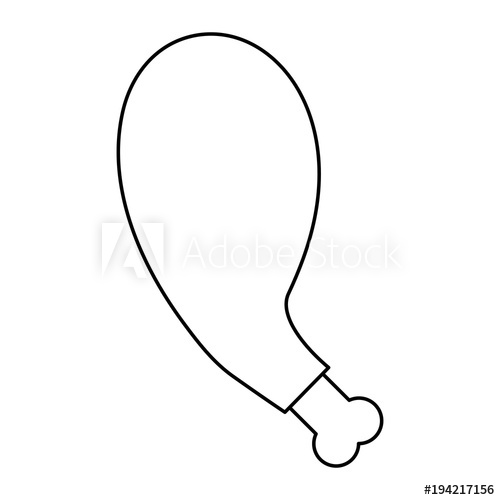 500x500 Turkey Drumstick Vector Illustration