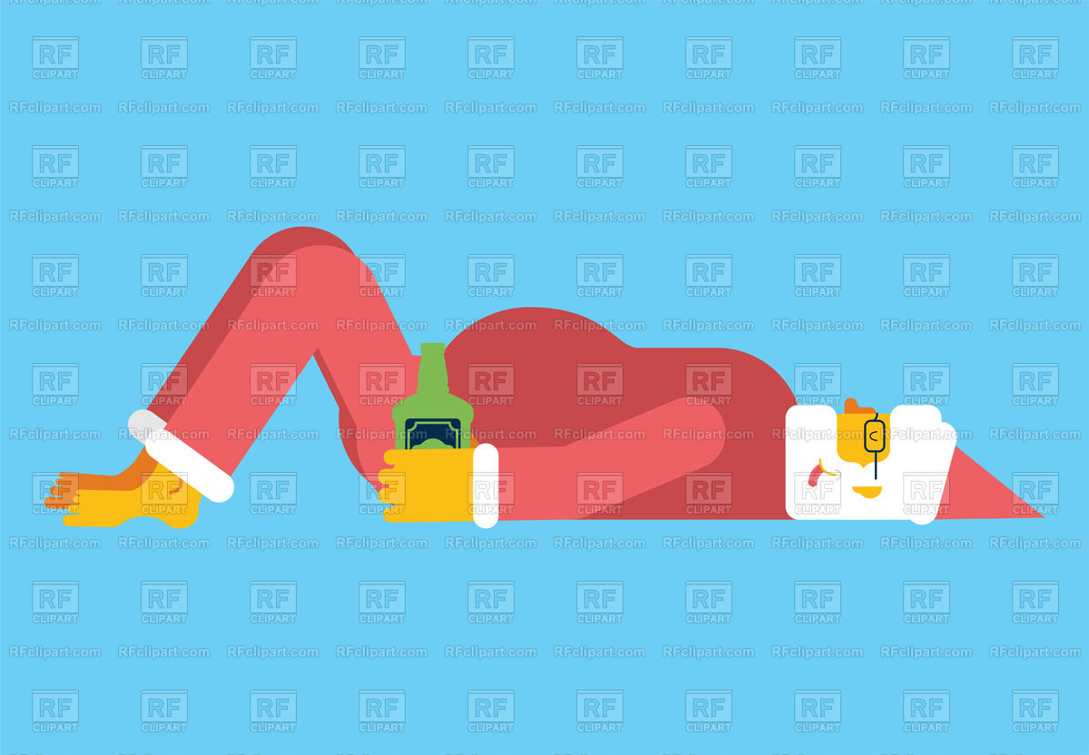 1200x832 Drunk Santa Lies On Floor Grandfather And Bottle Of Alcohol