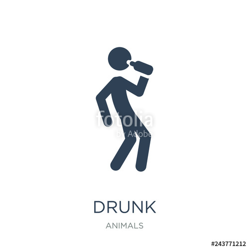 500x500 Drunk Icon Vector On White Background, Drunk Trendy Filled Icons