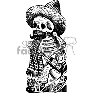 300x300 Drunk Skeleton Vector Art Day Of The Dead Jose Guadalupe Posada