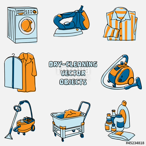 500x500 Dry Cleaning And Laundry Vector Objects Stock Image And Royalty