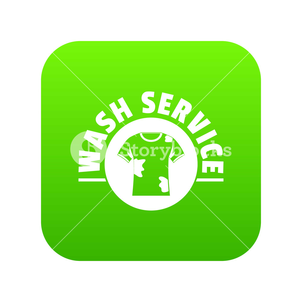 1000x1000 Dry Cleaning Icon Green Vector Isolated On White Background