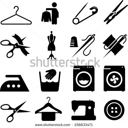 450x448 Laundry, Alterations, Dry Cleaning And Sewing Icons Vector Icons