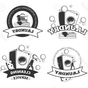 300x300 Photostock Vector Vintage Laundry Service Dry Clean Vector Labels