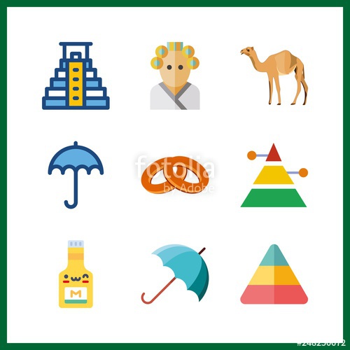 500x500 Dry Icon Vector Illustration Dry Set Hair Curler And Pyramid