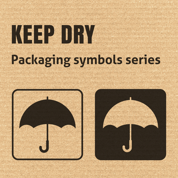 600x600 Keep Dry Packaging Icons Series Vector Free Download