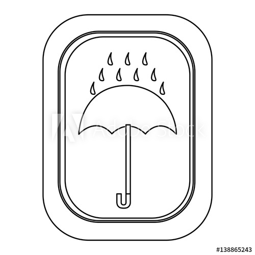 500x500 Monochrome Contour Logistic With Icon Keep Dry Vector Illustration
