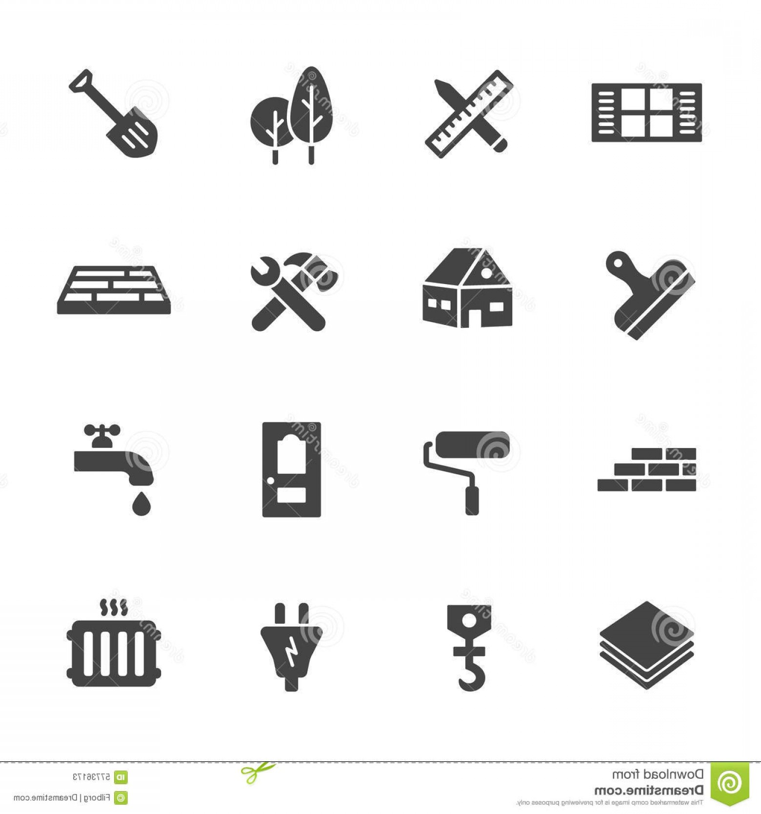 1560x1668 Stock Illustration Construction Icons Building Home Repair Simple