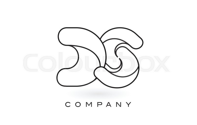 800x508 Ds Monogram Letter Logo With Thin Stock Vector Colourbox