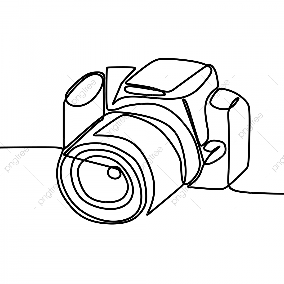 1200x1200 Dslr Camera Digital Vector With One Continuous Single Line Drawing