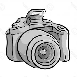 300x300 Photostock Vector Dslr Camera A Hand Drawn Vector Illustration