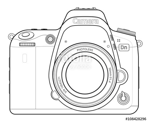 500x411 Dslr Camera Outline Stock Image And Royalty Free Vector
