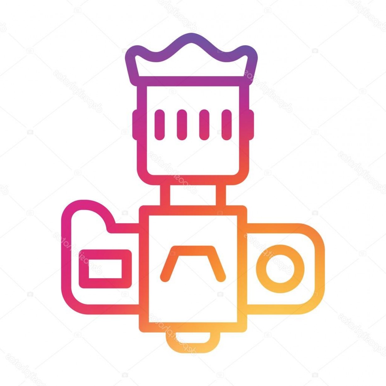 1228x1228 Stock Illustration Professional Dslr Photo Camera Front Soidergi