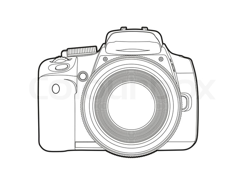 800x560 Vector Outline Camera On White Stock Vector Colourbox