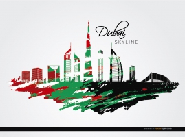 269x200 Dubai Skyline Free Vector Free Vector Graphic Art Free Download