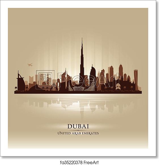 561x581 Free Art Print Of Dubai Uae City Skyline Vector Silhouette Dubai