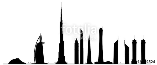 500x208 Dubai Skyline Stock Image And Royalty Free Vector