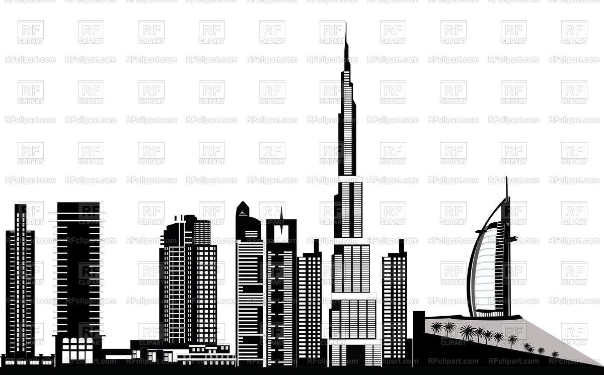1200x746 Dubai City Skyline Vector Image Of Architecture, Buildings