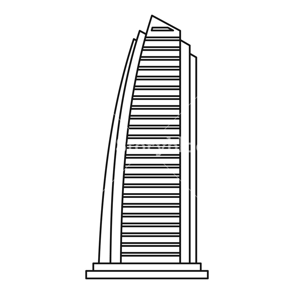 Контурный рисунок небоскребы