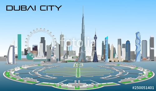 500x292 Vector City Dubai Stock Image And Royalty Free Vector