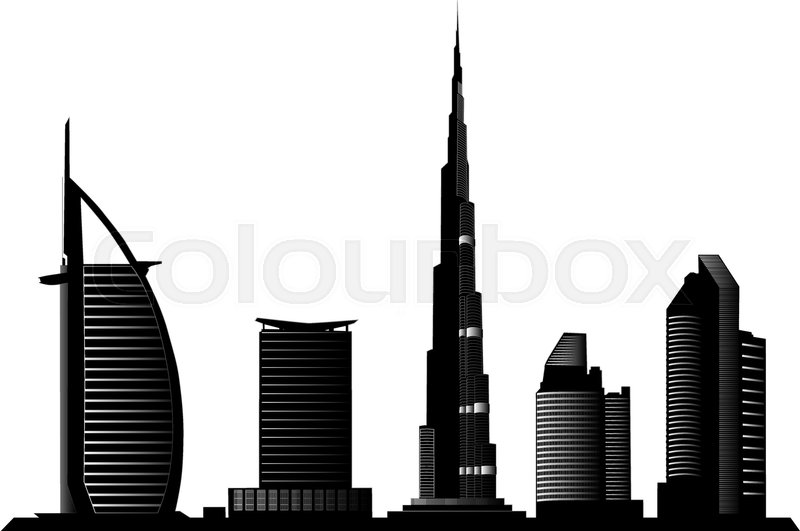 800x531 Vector Skyline Illustration Of Dubai Stock Vector Colourbox