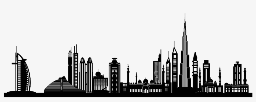 820x326 Dubai Silhouette Clip Art City Building