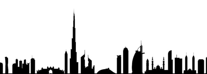 665x240 Dubai Skyline Vector