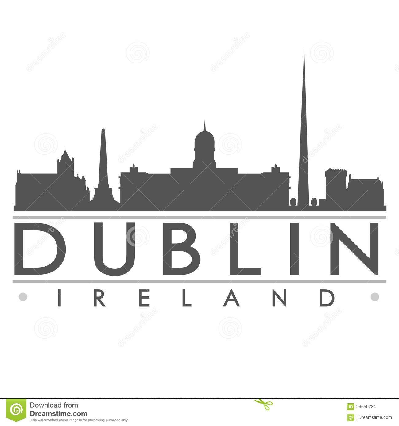 1300x1390 Dublin Sydney Silhouette Design City Vector Art Stock Vector