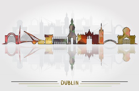 450x297 Dublin City Skyline Silhouette Illustration Royalty Free Vector